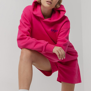 Sudaderas con Capucha para Mujer, Diseño Liso Gris de Algodón con Logotipo Personalizado, Ropa Deportiva Holgada para Mujer, Sudaderas Casuales con Bolsillo - Product Image 4