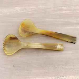 ชุดช้อนส้อมช้อนเขาควายพร้อมที่จับแกะสลักจากอินเดียโดยตรงสำหรับเครื่องครัว - Product Image 3