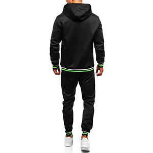 450gsm Top Quality Men's Pullover Hoodies Sweatshirts Streetwear Tracksuits 100% Cotton Stripes Rib <b>Stylish</b> Sweatsuit set - Product Image 2