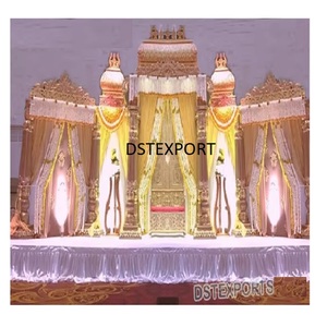 Mandap para Bodas Indias, Mandap para Matrimonios Hindúes con Corona, Mandap Tallado en Fibra para Bodas Reales en Adelaida - Product Image 1