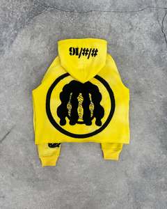 Pull à capuche personnalisé lourd 100% coton pour hommes en détresse acide Vintage imprimé brodé Patch thermique respirant Plus - Product Image 2