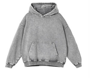 Sweat-shirt streetwear personnalisé de haute qualité 500 g/m² en molleton français, vierge, vintage, délavé à l'acide, décoloré au soleil, impression DTG pour hommes - Product Image 1