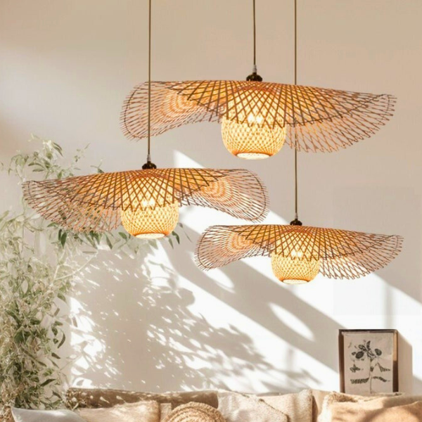ceiling lampshade rattan tassel