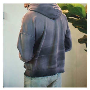 Sudadera con Capucha de Moda Invernal para Hombre, 100% Algodón, Lavado Desteñido, Estilo Urbano, con Bordado y Detalles Decorativos de Pedrería - Product Image 3