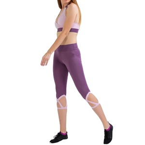 Ensemble de sport pour femmes en 2 pièces, couleur unie, 100% coton, tissu en toile écologique respirant, ensemble de yoga pour femmes - Product Image 2
