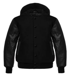Veste de baseball à capuche pour hommes Varsity Lettermen avec manches en cuir blanc veste d'hiver au prix de gros OEM Hot - Product Image 6