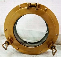 Hublot rond en verre de style Art déco marin antique, décoratif, écologique, à fixer au mur, avec cadre en aluminium massif