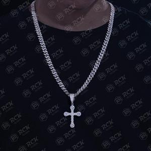 Christian <b>Cross</b> Jesus Customize Design Latest Trendy 0.70 TCW Round Cut Moissanite Diamond <b>Silver</b> Hip Hop Custom <b>Pendant</b> - Product Image 2