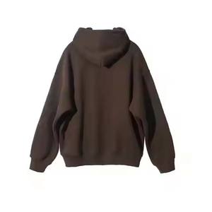 Sudadera con capucha térmica de diseño personalizado de lana de algodón 100%, sudadera con bordado desgastado con logotipo para invierno - Product Image 2