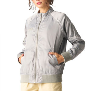 Chaqueta de satén Varsity de alta calidad para mujer 100% poliéster satén estilo bombardero rompevientos chaqueta de satén para mujer - Product Image 5
