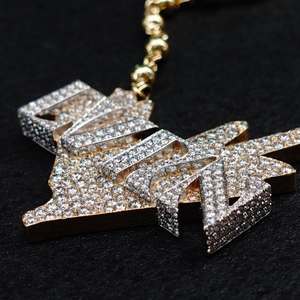 VVS Moissanite Diamond <b>Name</b> Letter <b>Pendant</b> 925 Sterling Silver 2.5inch-3inch Iced Hip Hop Style Moissanite <b>Pendants</b> for <b>Necklace</b> - Product Image 3