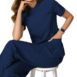 Ensemble tunique et pantalon YUHONG, coupe ajustée, taille réglable, tissu doux à séchage rapide, tenue médicale unisexe pour le personnel de clinique - Product Image 2