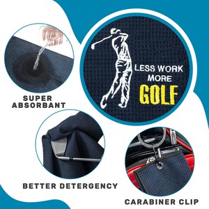 Serviette de golf personnalisée avec clip, serviette de golf en microfibre, séchage rapide, absorbante, serviette de sport pour sacs de clubs de golf, entraînement en plein air - Product Image 4