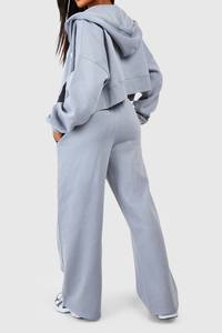 Ensemble 2 pièces en polaire pour femmes Sweat-shirt à fermeture éclair court avec pantalon de jogging Coupe décontractée Taille élastique Fabrication de vêtements personnalisés - Product Image 2