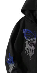 Fabricant pakistanais hommes strass sweats à capuche en gros hommes strass sweats à capuche en stock strass sweats à capuche - Product Image 4