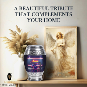 Dreams Collection Urna de cremación de aluminio Diseño de instrumentos musicales Urnas de cremación con revestimiento Meena Diseño a prueba de fugas Recuerdo - Product Image 4