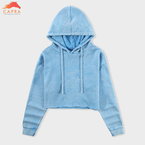Top corto profesional para mujer, sudaderas con capucha, nuevo diseño, transpirable, antibolitas, Color sólido, logotipo personalizado, ropa de invierno informal - Product Image 3