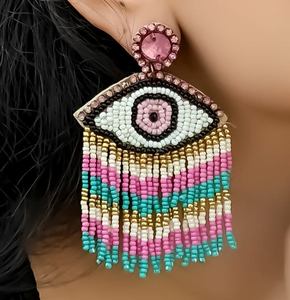 Pendientes bordados a mano, pendientes personalizados con múltiples cuentas, joyería festiva para mujer al mejor precio, pendientes con cuentas. - Product Image 6