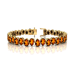 Natural Pear Cut <b>Citrine</b> Gemstone Tennis <b>Bracelet</b> Ready To Ship 14K Pure Gold Fine Jewelry Handmade Tennis <b>Bracelet</b> Wholesale - Product Image 3