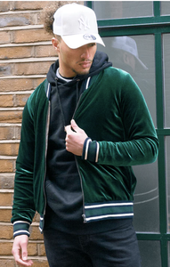 Blousons bombardiers en velours de laine noir sur mesure réversibles et imperméables en soie imprimés vos propres vestes en velours Design - Product Image 3