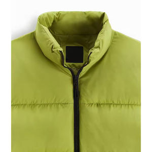 Vêtements d'hiver Vestes en peluche pour temps froid avec col montant fermeture à glissière complète Logo Veste matelassée pour hommes à vendre coupe ajustée - Product Image 6