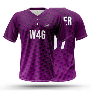 เสื้อเบสบอลคุณภาพสูงแบบขายส่ง 2 กระดุม  รับสกรีนลายด้วยความร้อน ระบายอากาศได้ดี ผลิตจากโพลีเอสเตอร์ 100% แห้งเร็ว - Product Image 1