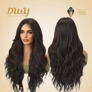 Perruque Synthétique Premium Bobba-DWY 136 pour Femme, Raie Libre, Cheveux Noirs Bouclés, Dentelle Transparente, Style Court Bouclé avec Frange - Product Image 4