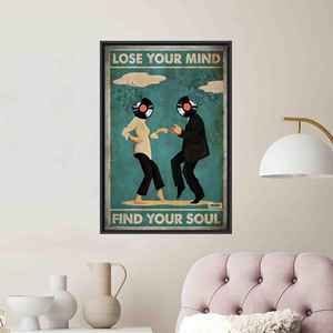 Modern Art Canvas: Lose Your Mind, Find Your Soul Print,Black <b>Framed</b> - Product Image 1