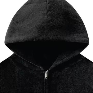 2025 nouveau Style hommes fermeture éclair extérieur sweats à capuche motif solide plaine teint Technique pour l'hiver bas prix - Product Image 3