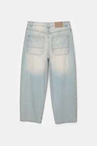 Jeans Holgados Azul Claro para Hombre con Logotipo Personalizado OEM, 100% Algodón, Pantalones de Pierna Ancha, Estampado, Cierre Oscuro, Lavado, Estilo Urbano, Talla Grande - Product Image 2