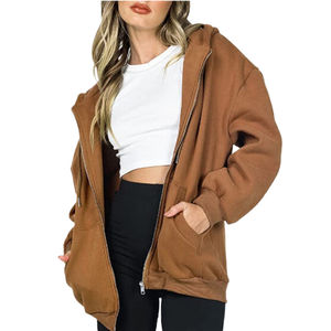 Sweat à capuche long surdimensionné pour femme personnalisable, 100% coton, respirant, impression de logo personnalisée, style streetwear, OEM - Product Image 1