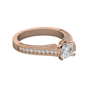 Bague pour femme en diamant solitaire de laboratoire 14 carats - Product Image 3