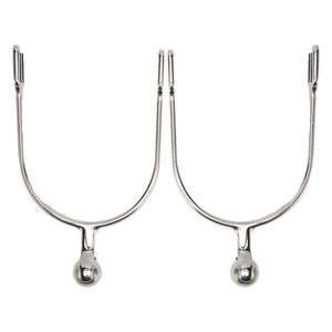 Éperons de cheval en acier inoxydable de qualité supérieure gravés en usine bout d'éperons de coupe avec finition noire brossée Big Rowel Horse Products - Product Image 4