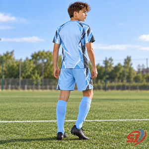 Uniforme de Fútbol Personalizado para Niños, Jersey y Pantalones Cortos Glacier Fragment, Secado Rápido, 100% Poliéster, Cuello en V, Ligero, Fabricante de Equipaciones - Product Image 4