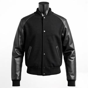 Veste universitaire personnalisée Bomber unisexe de haute qualité avec logo brodé et écusson en laine mélangée pour hommes - Product Image 3