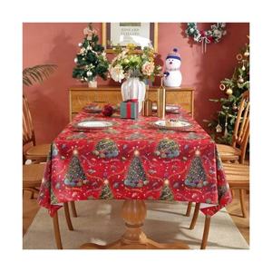Mantel Bordado con Patrón de Pinos Rojos para Halloween y Navidad 2026, de Alta Calidad, Personalizado, para Fiestas, Promociones y Marca - Product Image 1