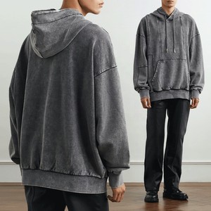 Wash Hoodies Sweats à capuche épais Acid Stone Haute qualité Vintage Surdimensionné Hommes Vente en gros Logo personnalisé Hommes Pull Couleur personnalisée - Product Image 2