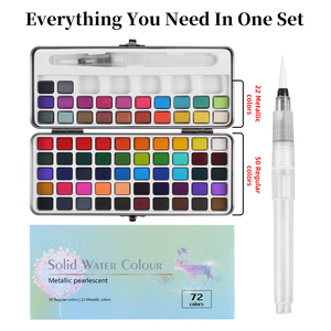 Panwenbo - Juego de Pinturas de <span class=keywords><strong>Acuarela</strong></span> Profesional de 50/72/90/100 Colores, Juego de Acuarelas Sólidas de Viaje, Juego de Pinturas de <span class=keywords><strong>Acuarela</strong></span> Portátil - Product Image 2
