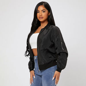 Customized Unique Women's <b>Tops</b> <b>Coats</b> Zip up Bomber Jacket Breathable 2026 High Quality Women's Bomber Jacket OEM Serviced - Product Image 5