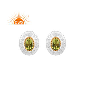 Pendiente de tuerca de piedras preciosas de peridoto Natural de plata de ley fina de la mejor calidad, joyería personalizada para mujer, regalo para ella - Product Image 1