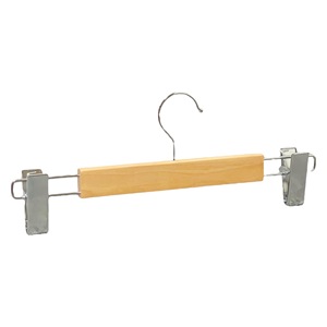 Heavy Duty Wooden Hangers with Iron Clips Custom Logo Low MOQ for Clothes Pants Dresses Made in Vietnam - Product Image 1