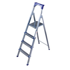 Modern 9+1 Step Galvanized Anti-Slip Folding Ladder 150 kg Capacity Straight Ladder Stable Multipurpose Use Home Work - Product Image 1