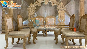 Décor de mariage contemporain Chaises Mandap Design Ensemble de chaises Mandap de mariage moderne Superbe ensemble de chaises basses Mandap Decor - Product Image 6