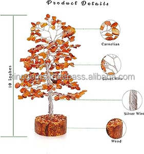 Vente en gros de pierres précieuses en cornaline rouge naturelle M-SEAL base en bois pour décoration de maison style d'amour Reiki naturel - Product Image 2