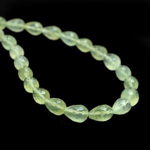 Cuentas de piedras preciosas sueltas Briolette con forma de lágrima facetada de Prehnita natural, cuentas de Prehnita de piedra verde de 8-10mm para fabricación de joyas a granel - Product Image 4