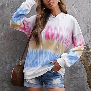 Sudaderas con capucha Tie Dye para mujer más vendidas para ropa de moda de invierno con logotipo frontal para uso al aire libre Precio bajo - Product Image 2