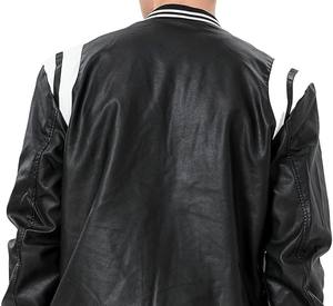 Chaquetas de cuero de color sólido con logotipo en relieve personalizado de alta calidad Chaqueta de cuero genuino de invierno al por mayor de alta calidad para hombres - Product Image 5