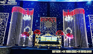 Soporte de Metal exclusivo para decoración de eventos, marco de Metal a la moda para escenario de boda, recepción y boda - Product Image 6