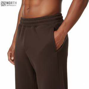 Pantalon de survêtement Baggy surdimensionné droit personnalisé à jambe large pantalon de survêtement évasé 100% coton pantalon de survêtement évasé décontracté pour hommes hiver - Product Image 5