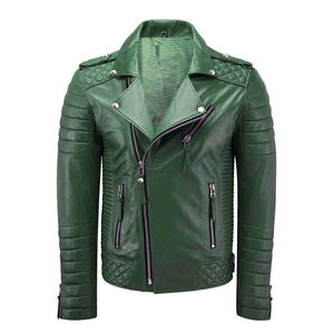 Vente chaude Conception Haute Demande Stand Colar VIntage Style En Cuir Véritable Coupe-Vent Respirant Manches Veste En Cuir Pour Hommes - Product Image 1